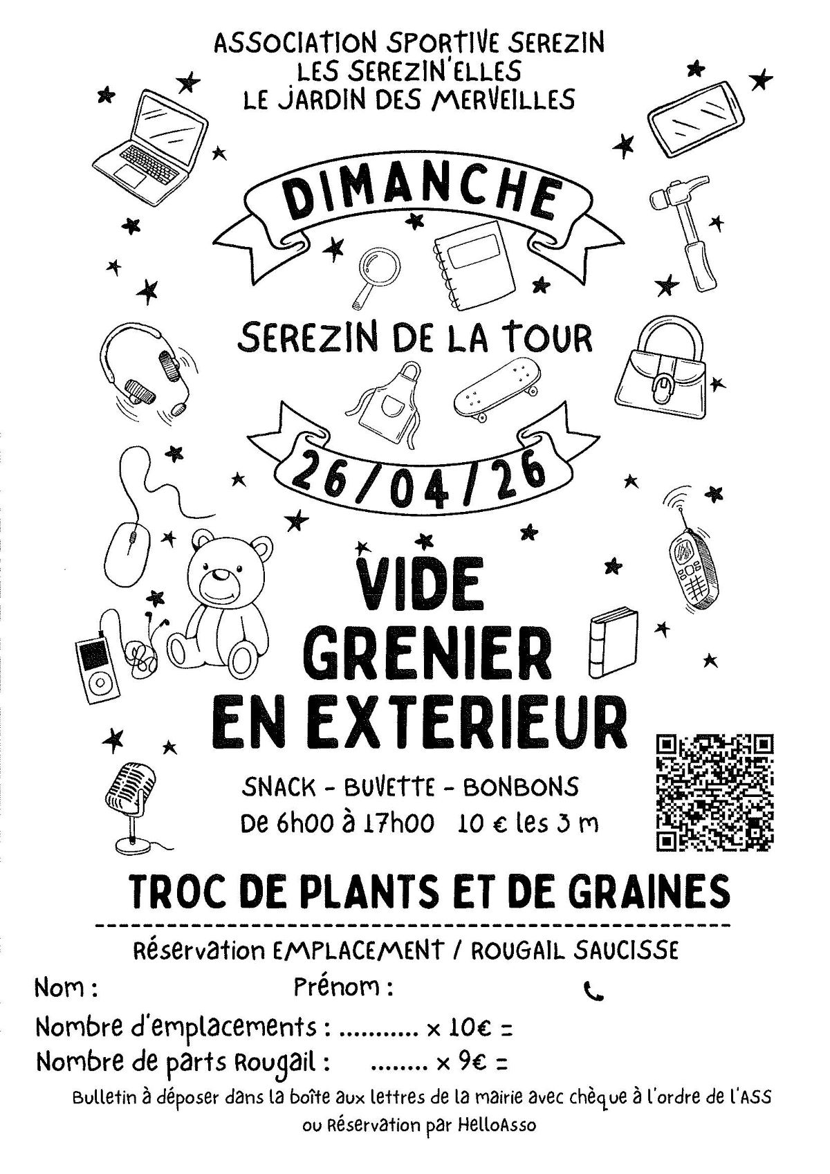 Lire la suite à propos de l’article Vide Grenier : Dimanche 26 avril 2026 de 6h00 à 17h00