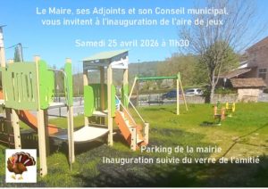 Inauguration de l'aire de jeux Samedi 25 avril 11h30
